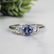 Tanzanite + White Topaz Ring 5.5mm Size 9 - InnerVision Crystals
