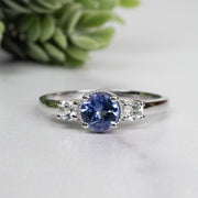 Tanzanite + White Topaz Ring 5.5mm Size 9 - InnerVision Crystals