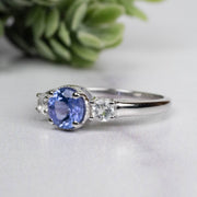 Tanzanite + White Topaz Ring 5.5mm Size 6 - InnerVision Crystals