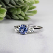 Tanzanite + White Topaz Ring 5.5mm Size 6 - InnerVision Crystals