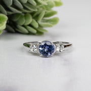 Tanzanite + White Topaz Ring 5.5mm Size 7 - InnerVision Crystals