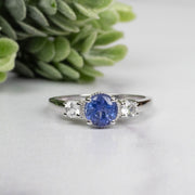 Tanzanite + White Topaz Ring 5.5mm Size 7 - InnerVision Crystals