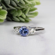 Tanzanite + White Topaz Ring 5.5mm Size 7 - InnerVision Crystals