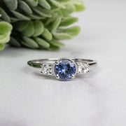 Tanzanite + White Topaz Ring 5.5mm Size 8 - InnerVision Crystals