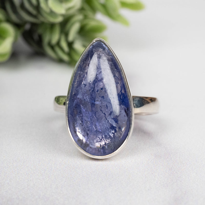 Tanzanite Ring 20x11mm Size 7 Adjustable - InnerVision Crystals