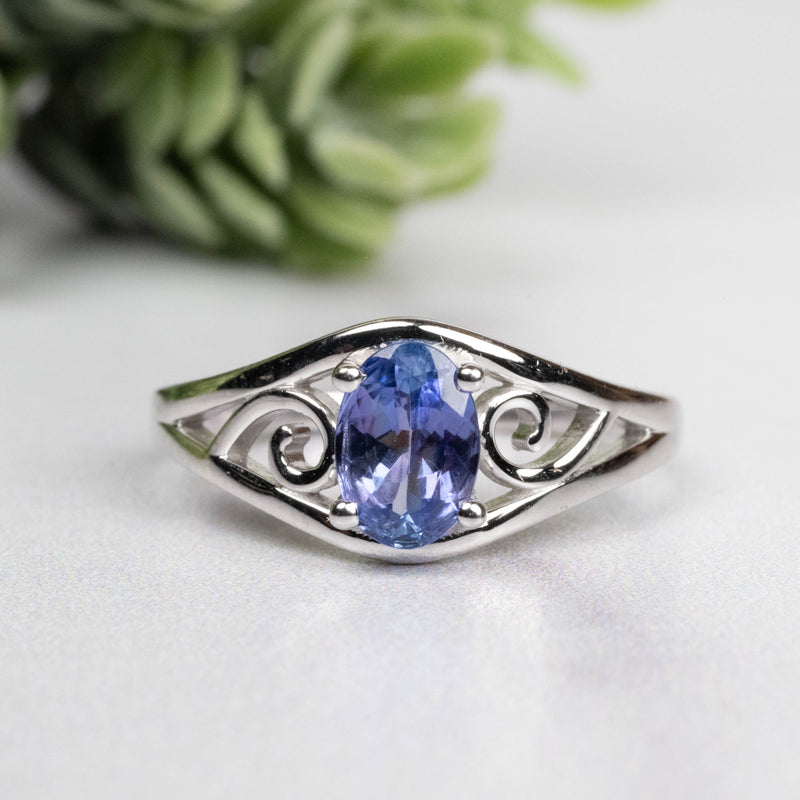 Tanzanite Ring 6.5x4.5mm Size 6 - InnerVision Crystals