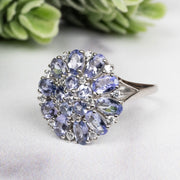 Tanzanite + White Topaz Ring 2-4mm Size 6 - InnerVision Crystals