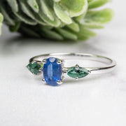 Kyanite + Emerald Ring 5-6mm Size 8 - InnerVision Crystals