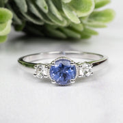 Tanzanite + White Topaz Ring 5.5mm Size 10 - InnerVision Crystals