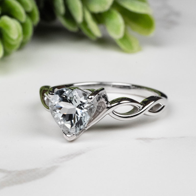 Aquamarine Ring 7.5mm Size 7