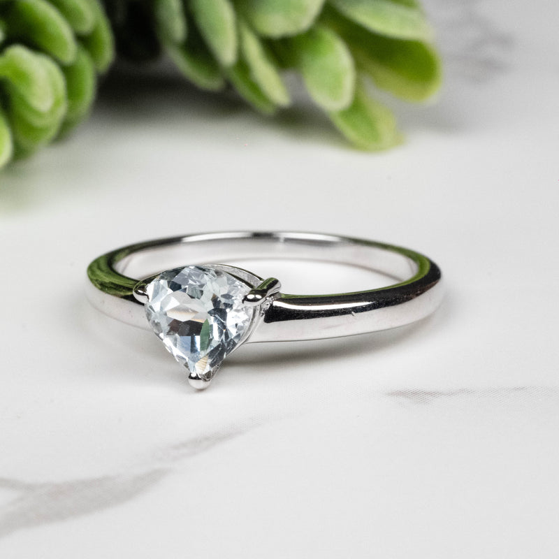 Aquamarine Ring 6mm Size 7