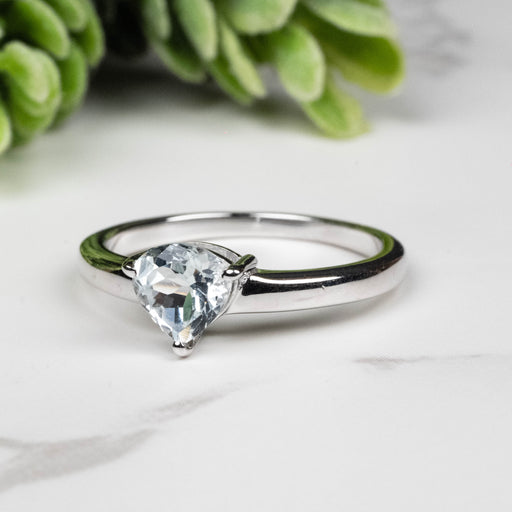 Aquamarine Ring 6mm Size 7 - InnerVision Crystals