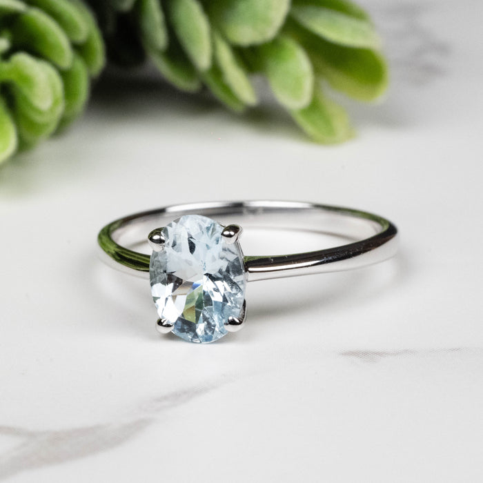 Aquamarine Ring 8x6mm Size 8