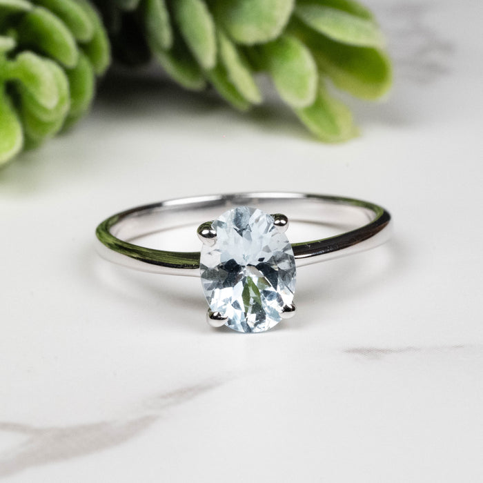 Aquamarine Ring 8x6mm Size 8