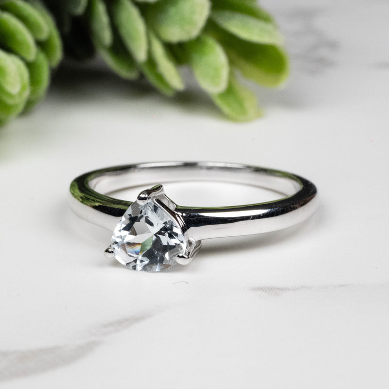 Aquamarine Ring 6mm Size 8