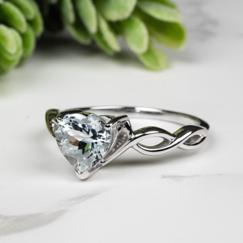 Aquamarine Ring 7.5mm Size 8