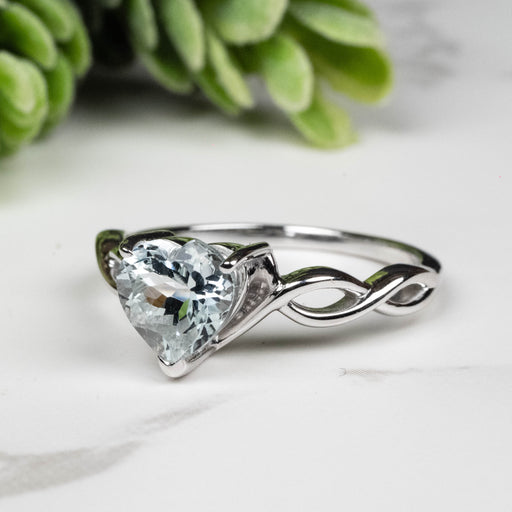Aquamarine Ring 7.5mm Size 8 - InnerVision Crystals