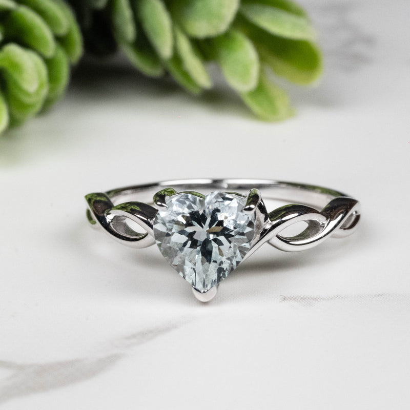 Aquamarine Ring 7.5mm Size 8