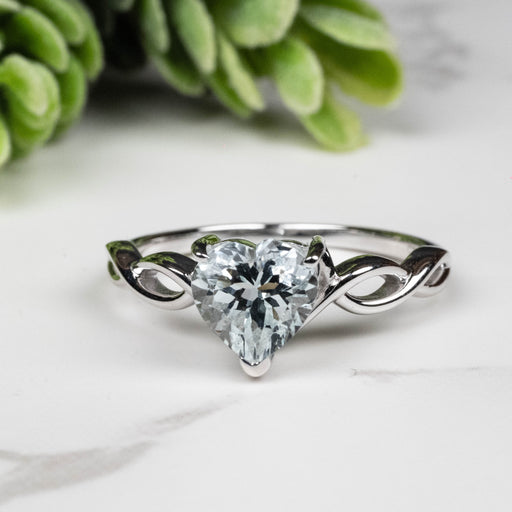 Aquamarine Ring 7.5mm Size 8 - InnerVision Crystals