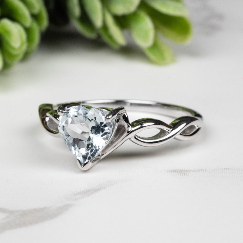 Aquamarine Ring 7.5mm Size 8