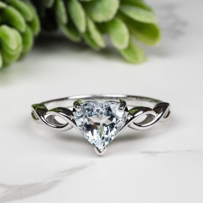 Aquamarine Ring 7.5mm Size 8