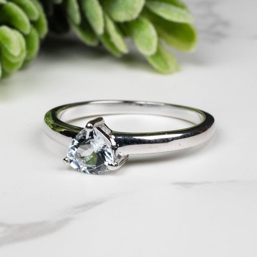 Aquamarine Ring 6mm Size 9 - InnerVision Crystals