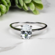 Aquamarine Ring 8x6mm Size 10 - InnerVision Crystals