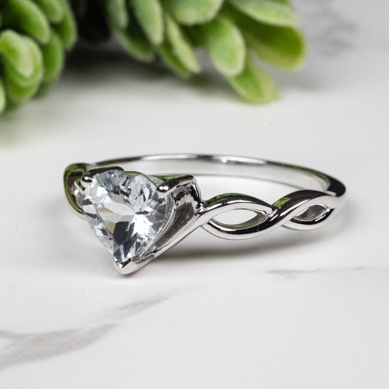 Aquamarine Ring 7.5mm Size 10