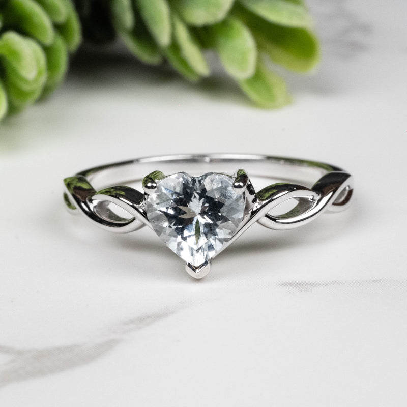 Aquamarine Ring 7.5mm Size 10