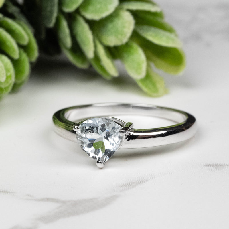 Aquamarine Ring 6mm Size 7