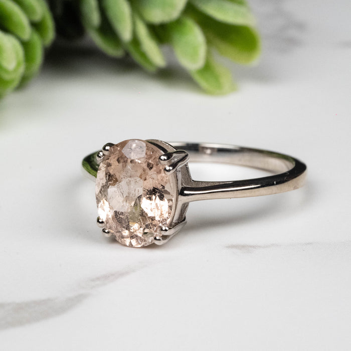 Morganite Ring 9x7mm Size 8