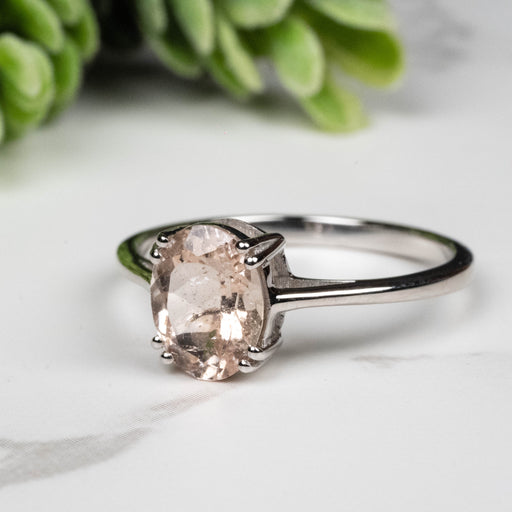 Morganite Ring 9x7mm Size 9 - InnerVision Crystals