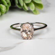Morganite Ring 9x7mm Size 9 - InnerVision Crystals