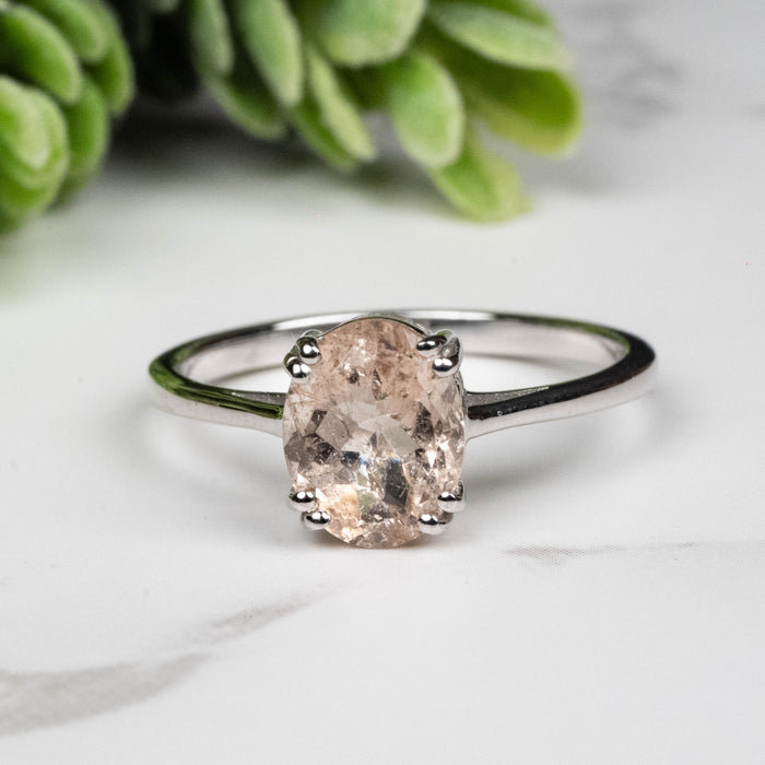 Morganite Ring 9x7mm Size 9