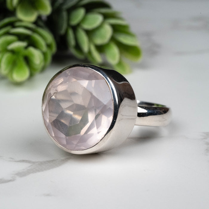 Rose Quartz Ring 16mm Size 8