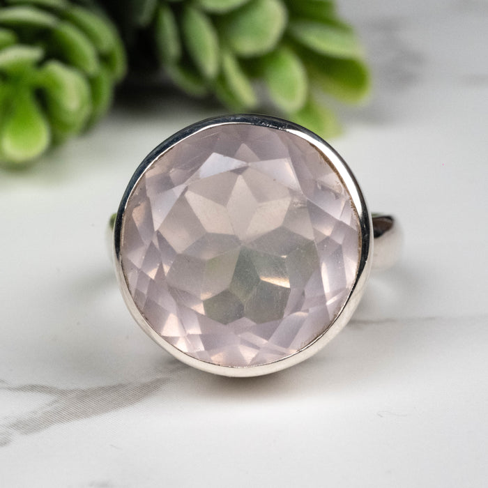 Rose Quartz Ring 16mm Size 8