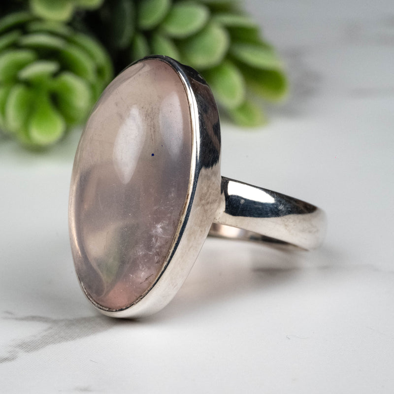 Rose Quartz Ring 22x12mm Size 9