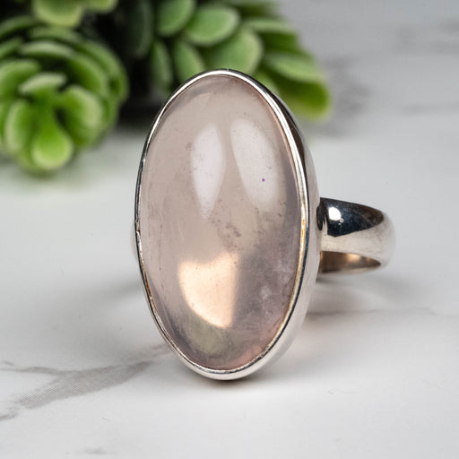 Rose Quartz Ring 22x12mm Size 9 - InnerVision Crystals