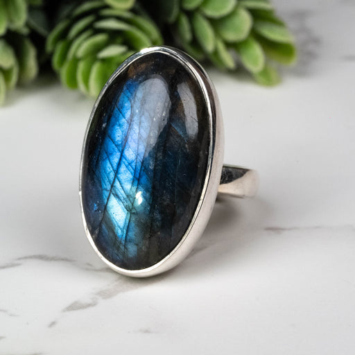 Labradorite Ring 26x16mm Size 8 Adjustable - InnerVision Crystals