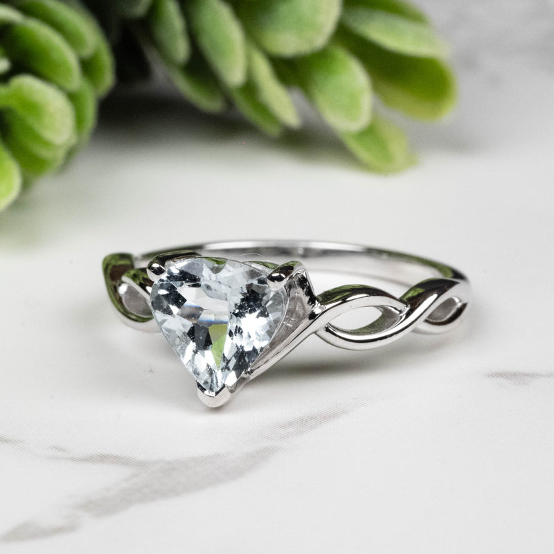 Aquamarine Ring 7.5mm Size 7