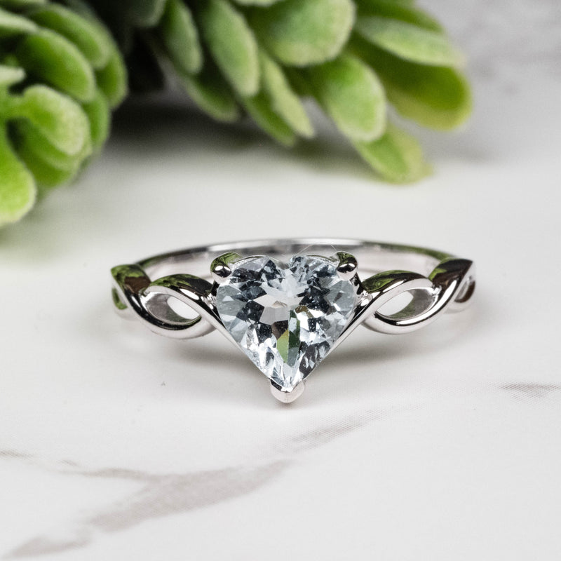 Aquamarine Ring 7.5mm Size 7