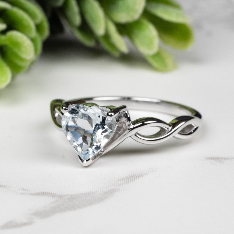 Aquamarine Ring 7.5mm Size 7