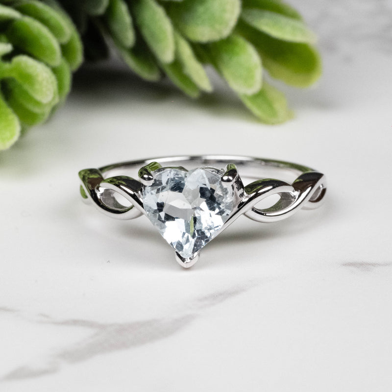 Aquamarine Ring 7.5mm Size 7