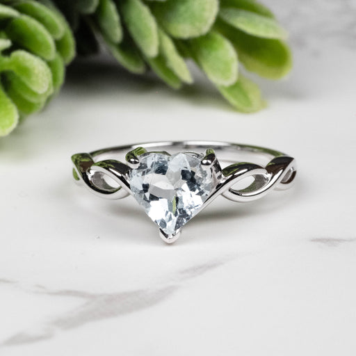 Aquamarine Ring 7.5mm Size 7 - InnerVision Crystals