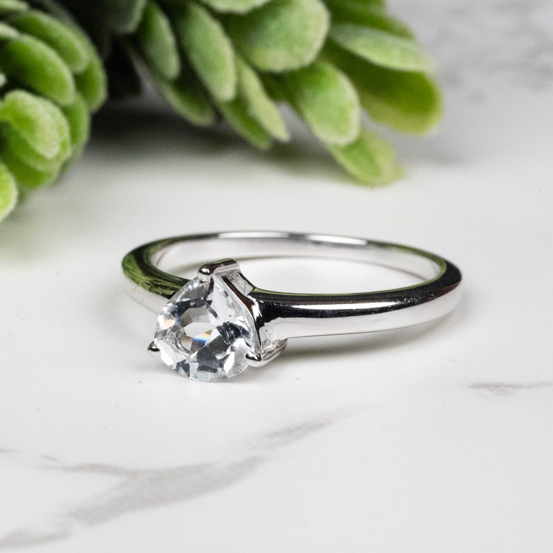 Aquamarine Ring 6mm Size 7