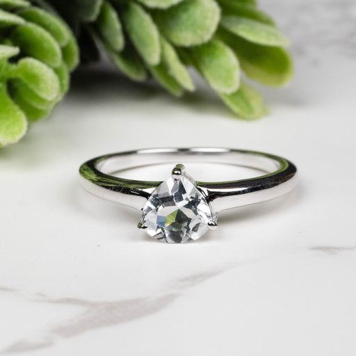 Aquamarine Ring 6mm Size 7 - InnerVision Crystals