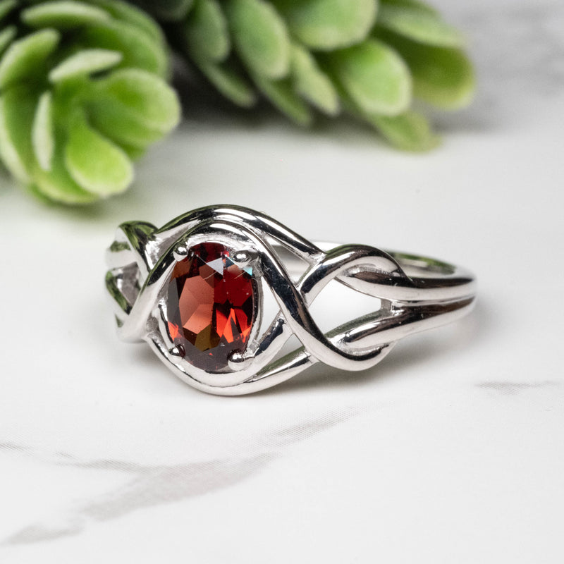 Garnet Ring 7x5mm Size 9