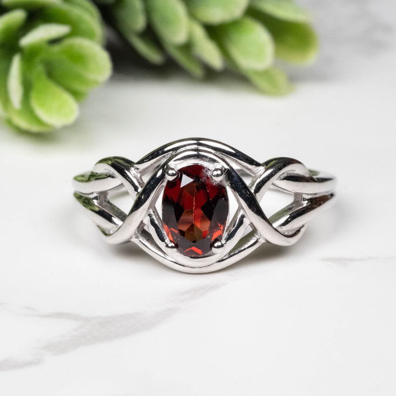 Garnet Ring 7x5mm Size 9