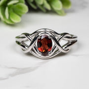 Garnet Ring 7x5mm Size 10 - InnerVision Crystals