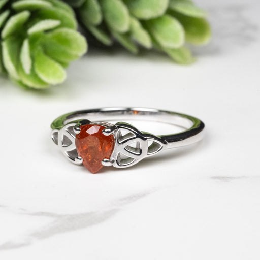 Spessartine Garnet Ring 6x5mm Size 7 - InnerVision Crystals